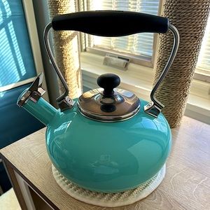 Chantal Aqua Enamel Whistling Teapot
